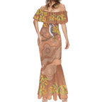 Kookaburra Aboriginal Dot Painting Mermaid Dress