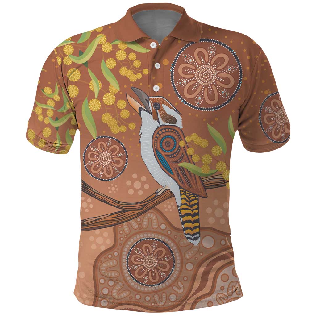 Kookaburra Aboriginal Dot Painting Polo Shirt