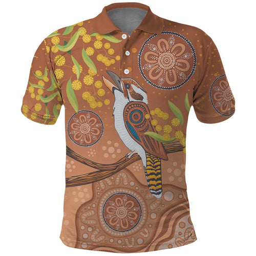 Kookaburra Aboriginal Dot Painting Polo Shirt