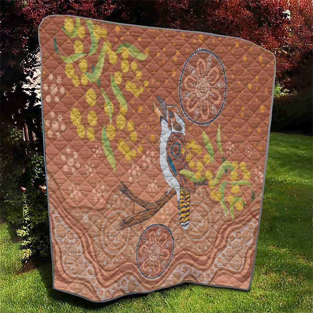 Kookaburra Aboriginal Dot Painting Quilt