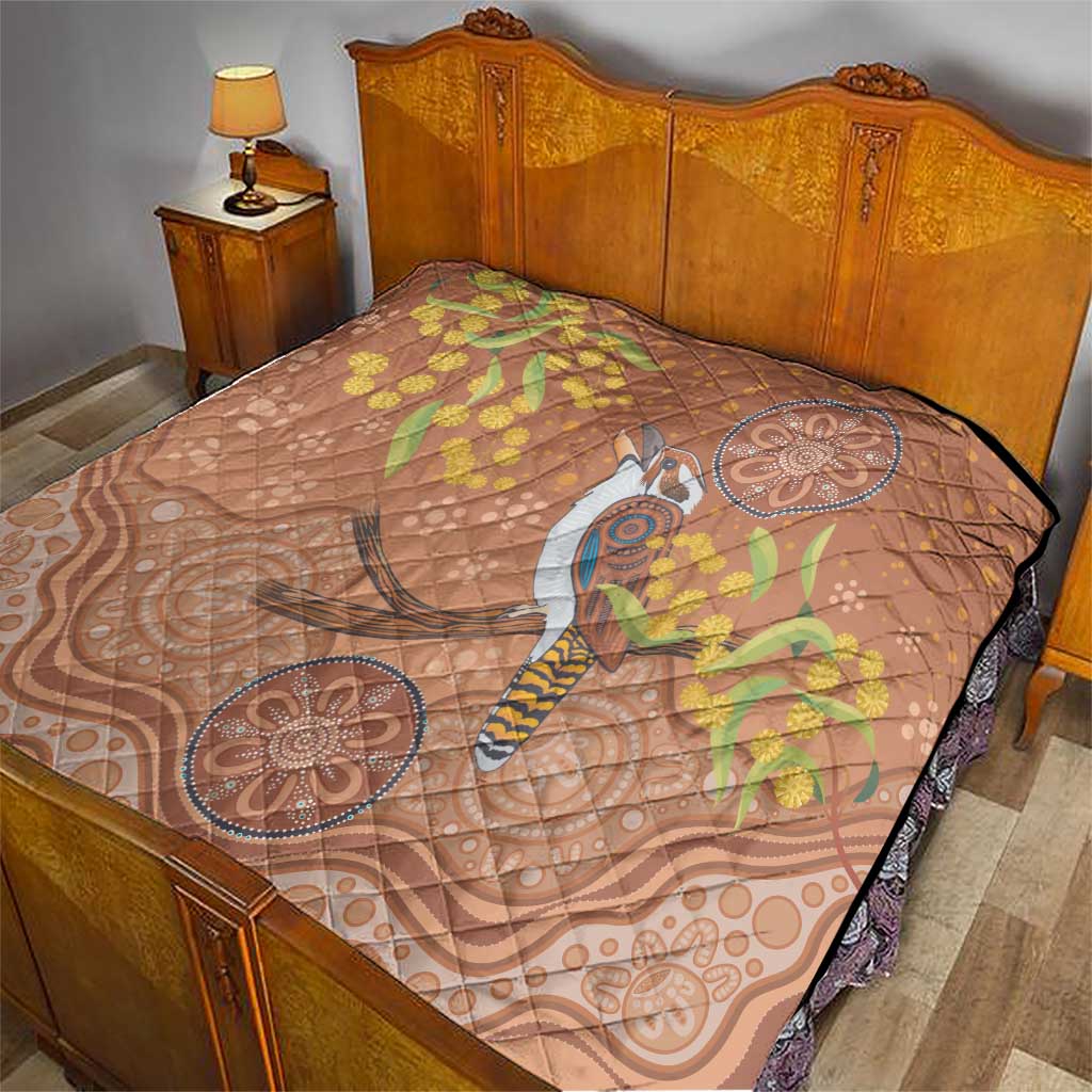 Kookaburra Aboriginal Dot Painting Quilt