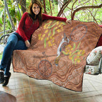 Kookaburra Aboriginal Dot Painting Quilt