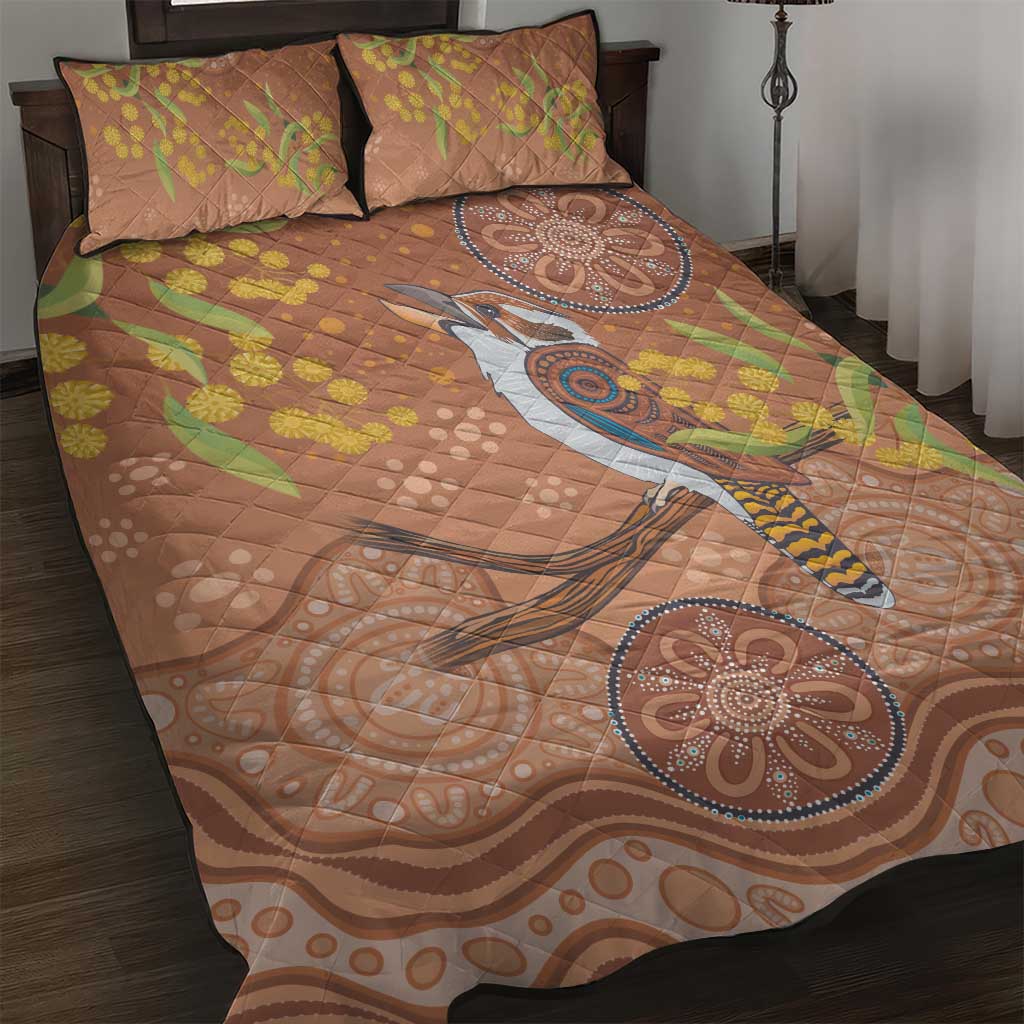 Kookaburra Aboriginal Dot Painting Quilt Bed Set