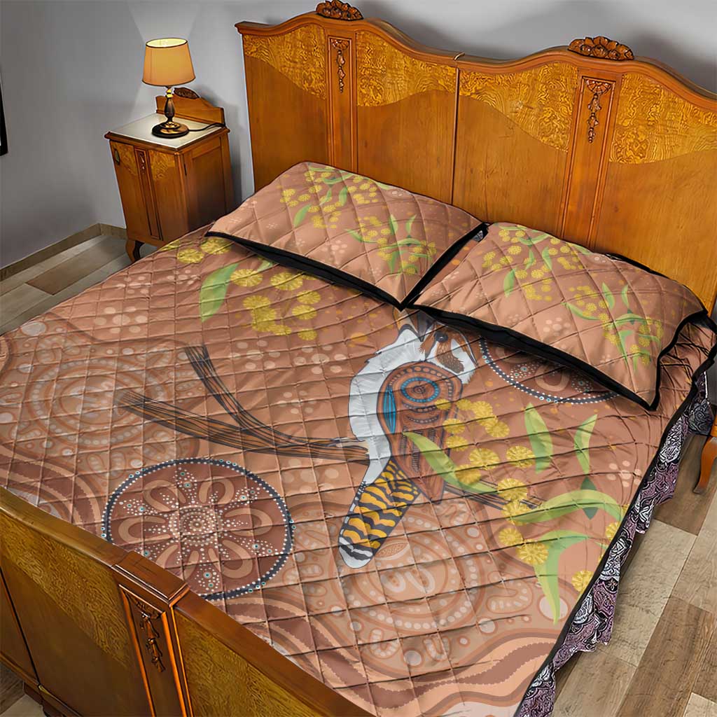 Kookaburra Aboriginal Dot Painting Quilt Bed Set