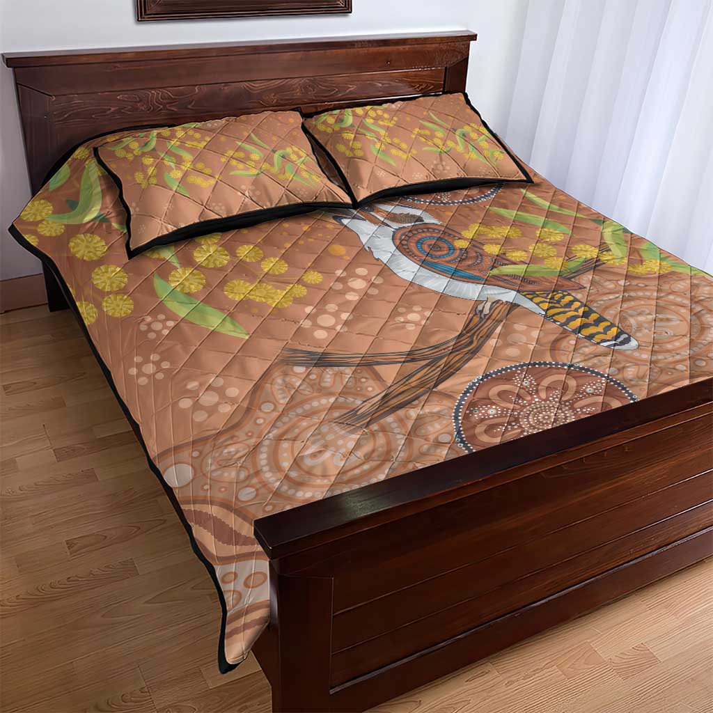 Kookaburra Aboriginal Dot Painting Quilt Bed Set