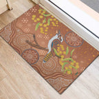 Kookaburra Aboriginal Dot Painting Rubber Doormat