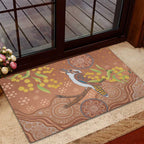 Kookaburra Aboriginal Dot Painting Rubber Doormat
