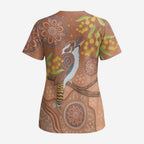 Kookaburra Aboriginal Dot Painting Scrub Top - Aussie Hoodie