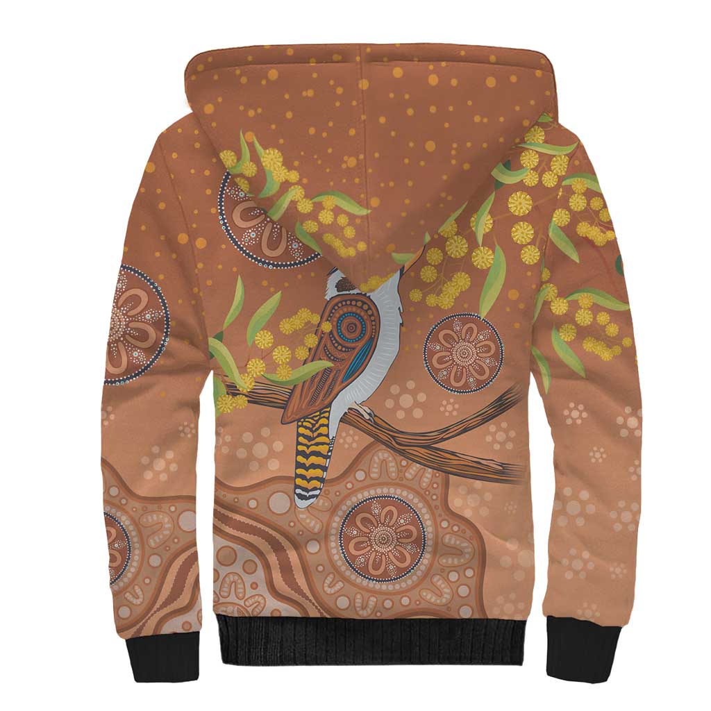 Kookaburra Aboriginal Dot Painting Sherpa Hoodie