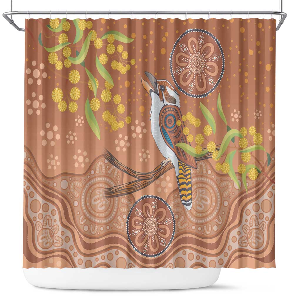 Kookaburra Aboriginal Dot Painting Shower Curtain