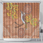 Kookaburra Aboriginal Dot Painting Shower Curtain