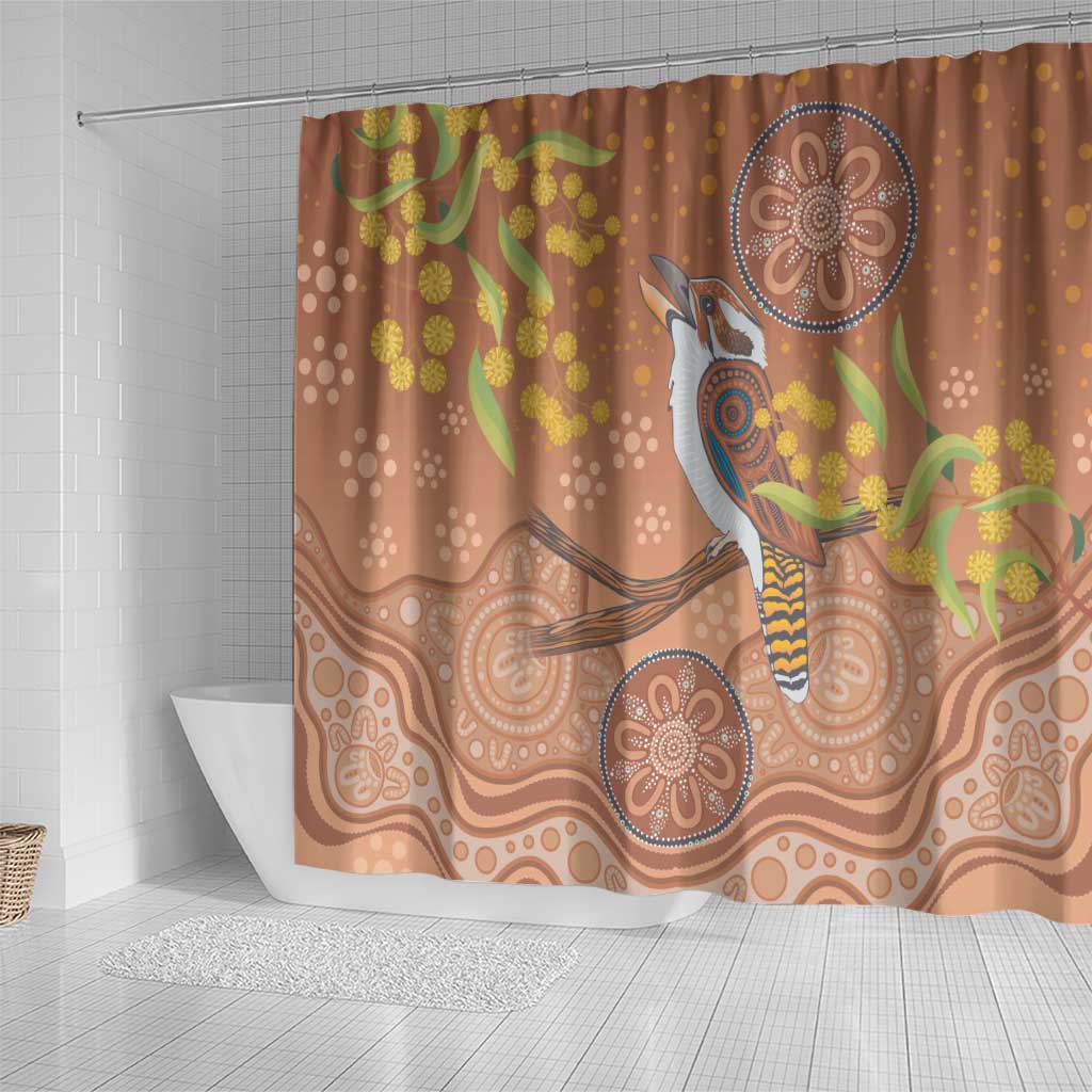 Kookaburra Aboriginal Dot Painting Shower Curtain