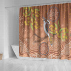 Kookaburra Aboriginal Dot Painting Shower Curtain