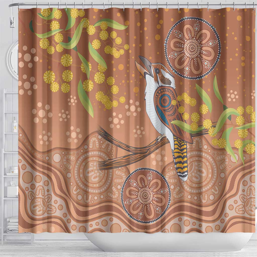 Kookaburra Aboriginal Dot Painting Shower Curtain