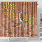 Kookaburra Aboriginal Dot Painting Shower Curtain