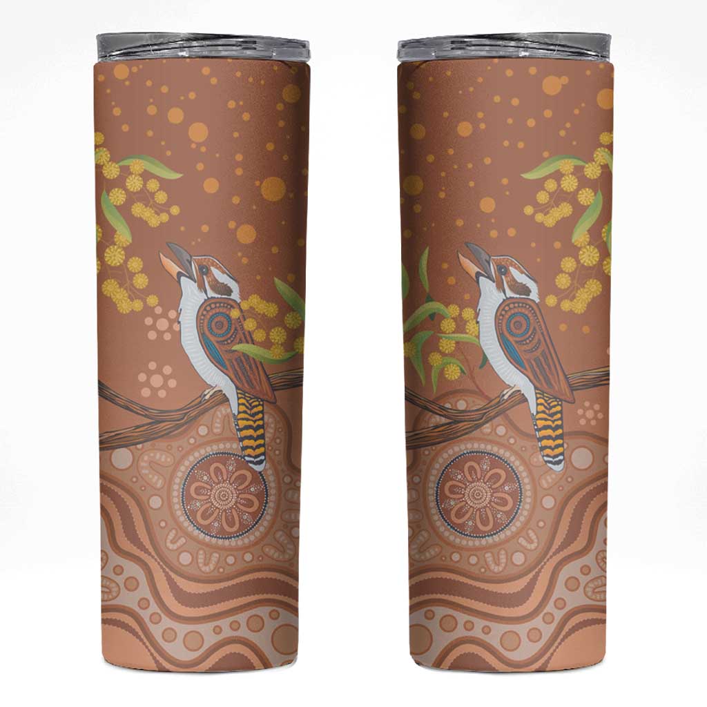 Kookaburra Aboriginal Dot Painting Skinny Tumbler