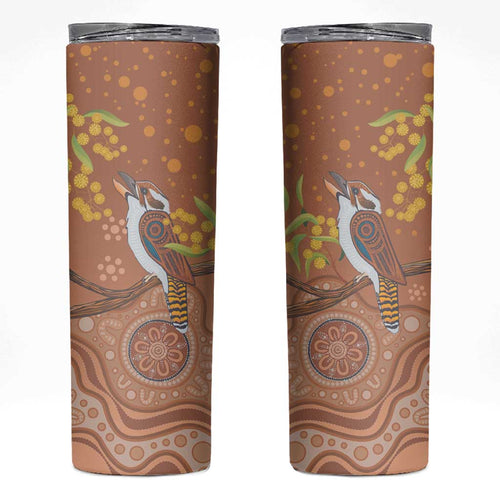 Kookaburra Aboriginal Dot Painting Skinny Tumbler