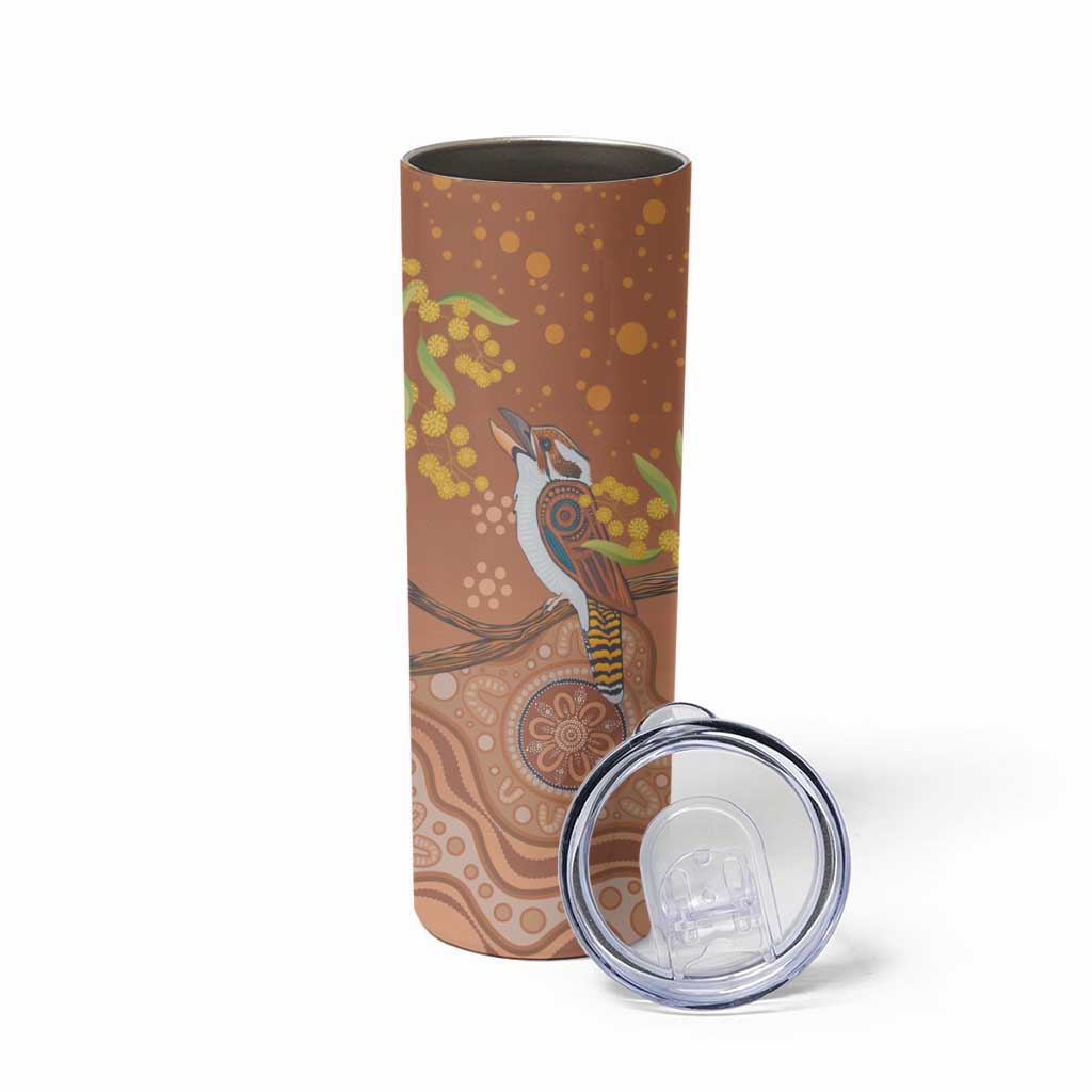 Kookaburra Aboriginal Dot Painting Skinny Tumbler