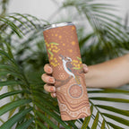 Kookaburra Aboriginal Dot Painting Skinny Tumbler