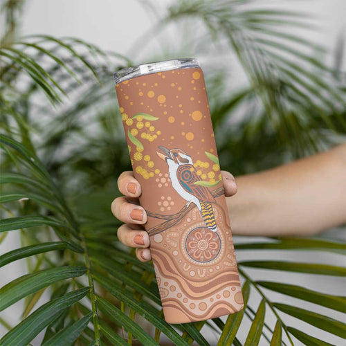 Kookaburra Aboriginal Dot Painting Skinny Tumbler
