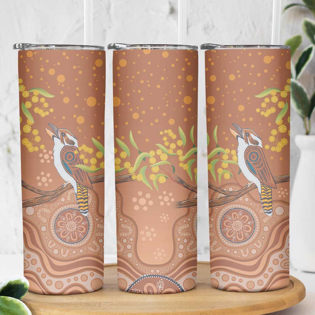 Kookaburra Aboriginal Dot Painting Skinny Tumbler