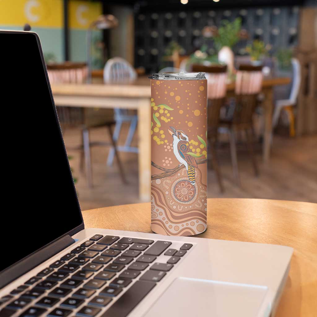 Kookaburra Aboriginal Dot Painting Skinny Tumbler