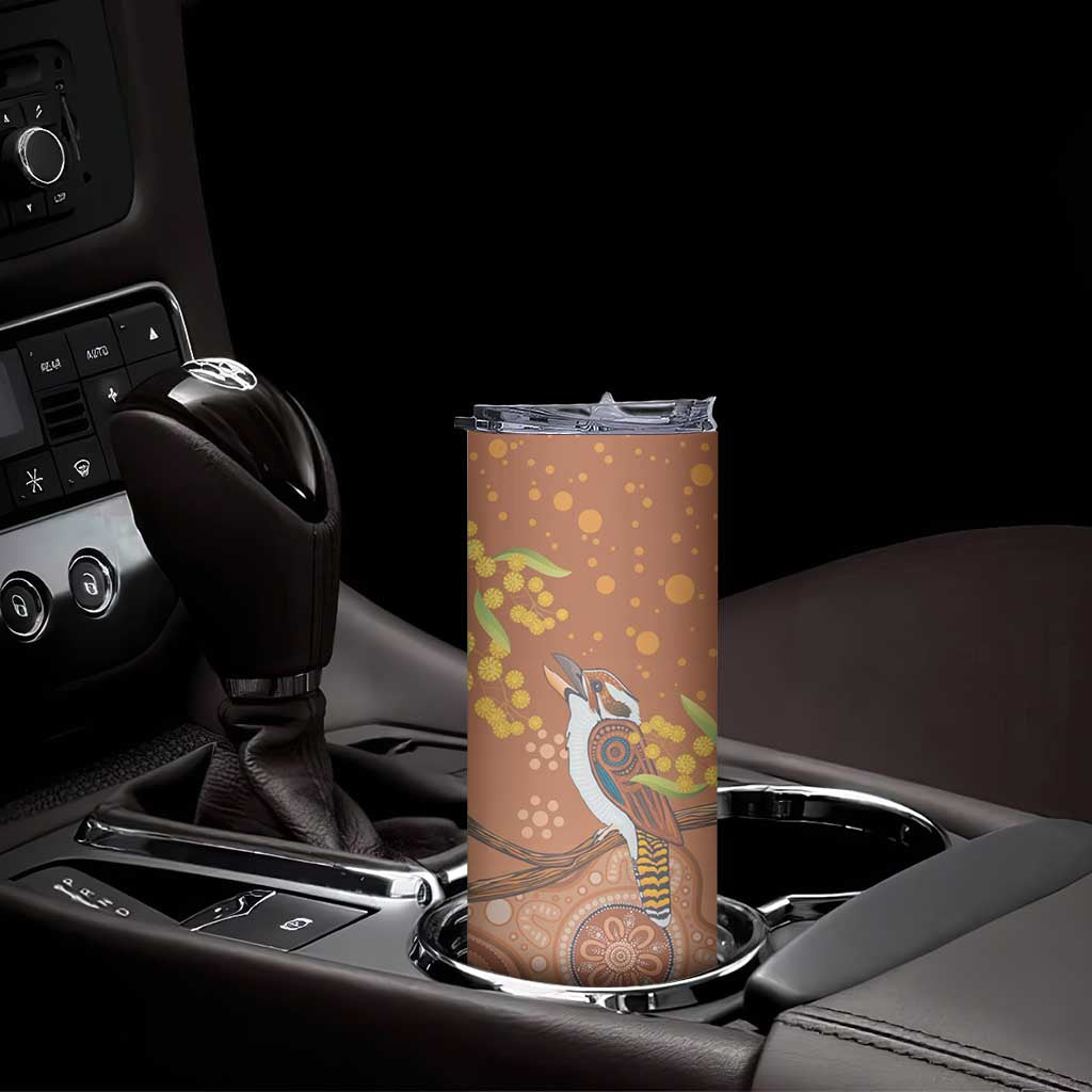 Kookaburra Aboriginal Dot Painting Skinny Tumbler