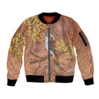 Kookaburra Aboriginal Dot Painting Sleeve Zip Bomber Jacket