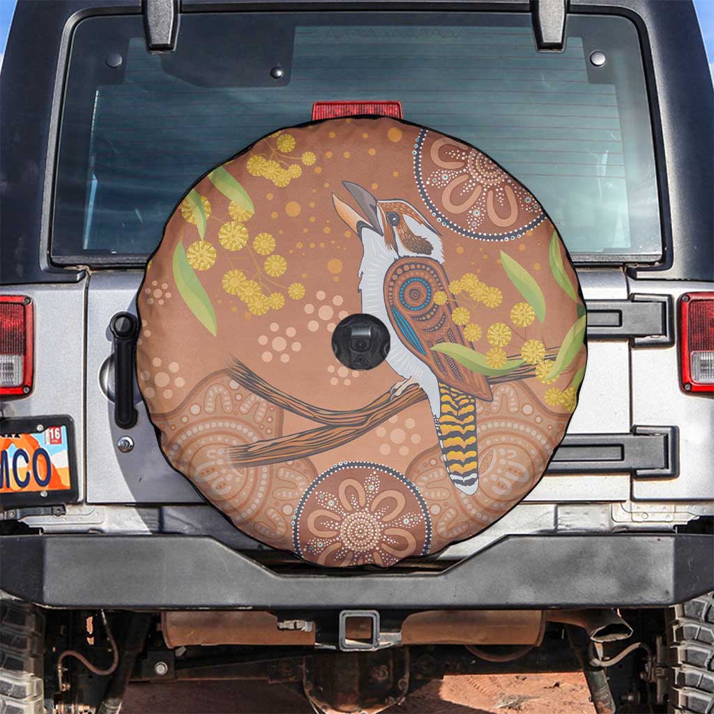 Kookaburra Aboriginal Dot Painting Spare Tire Cover