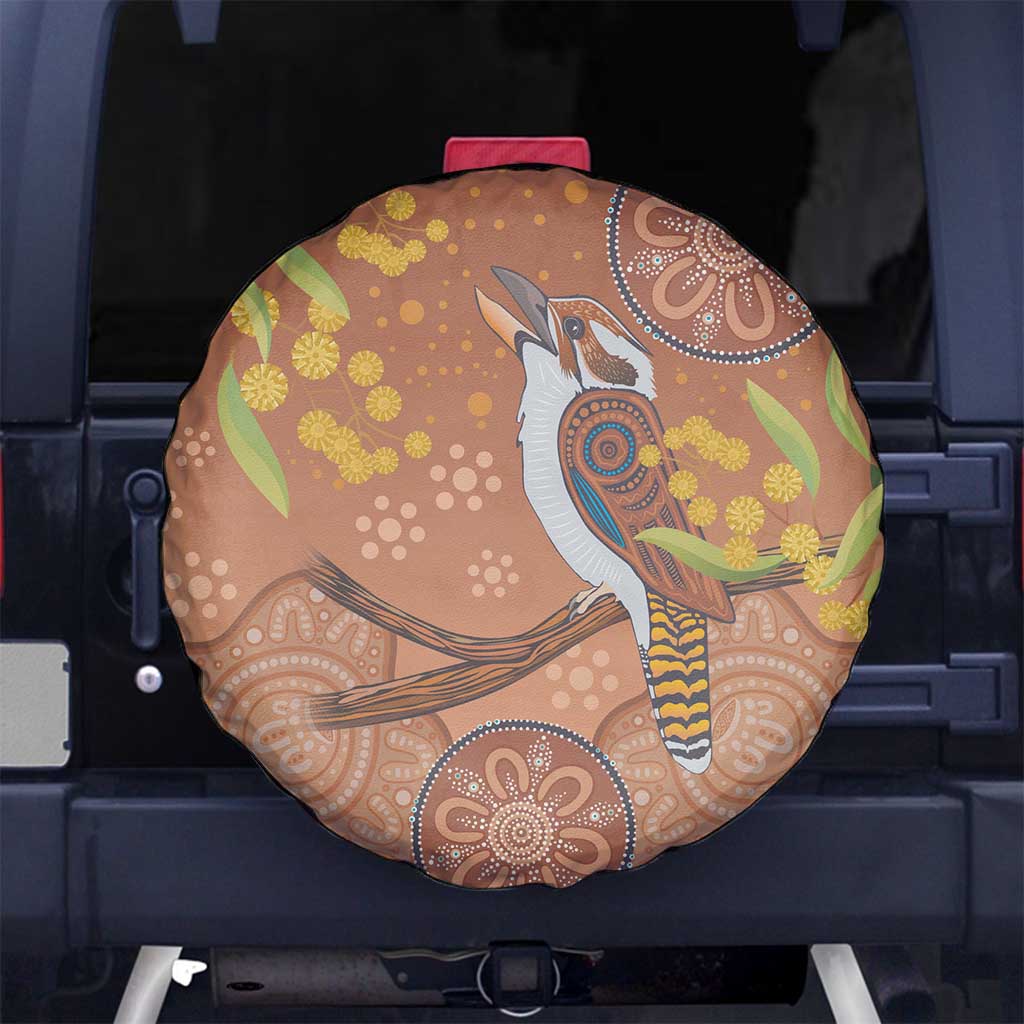 Kookaburra Aboriginal Dot Painting Spare Tire Cover
