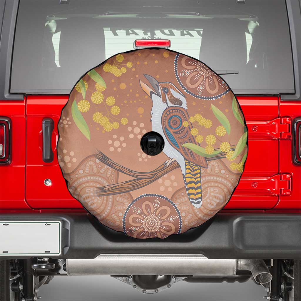 Kookaburra Aboriginal Dot Painting Spare Tire Cover