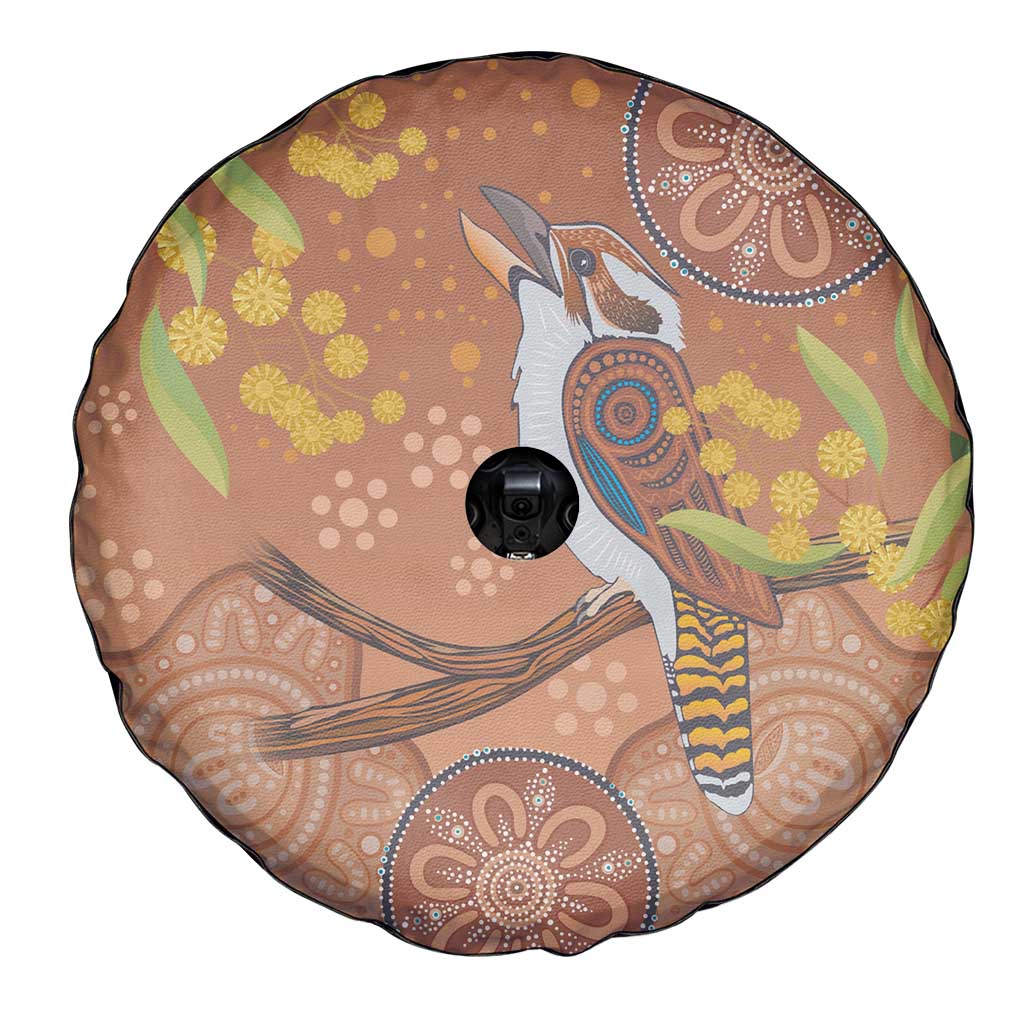 Kookaburra Aboriginal Dot Painting Spare Tire Cover