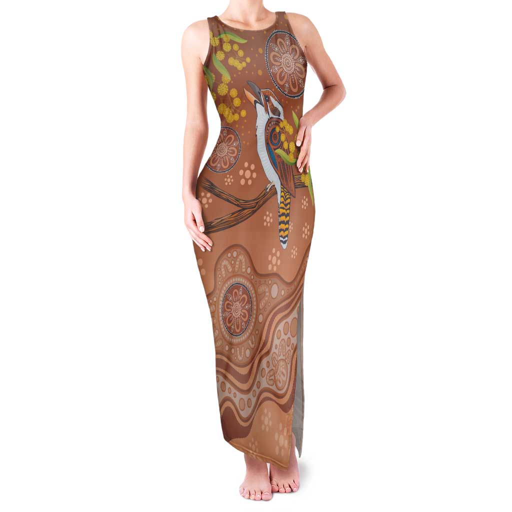 Kookaburra Aboriginal Dot Painting Tank Maxi Dress