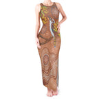 Kookaburra Aboriginal Dot Painting Tank Maxi Dress