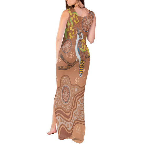 Kookaburra Aboriginal Dot Painting Tank Maxi Dress