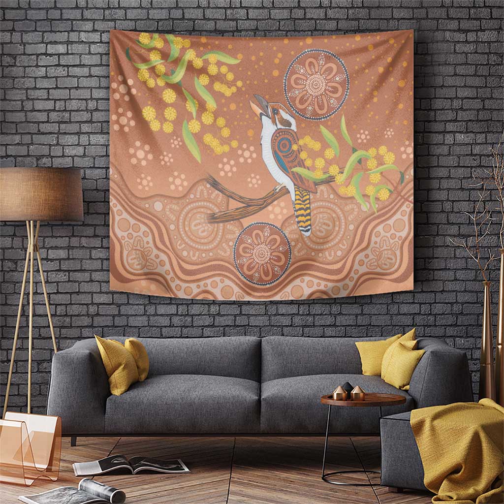 Kookaburra Aboriginal Dot Painting Tapestry