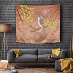 Kookaburra Aboriginal Dot Painting Tapestry
