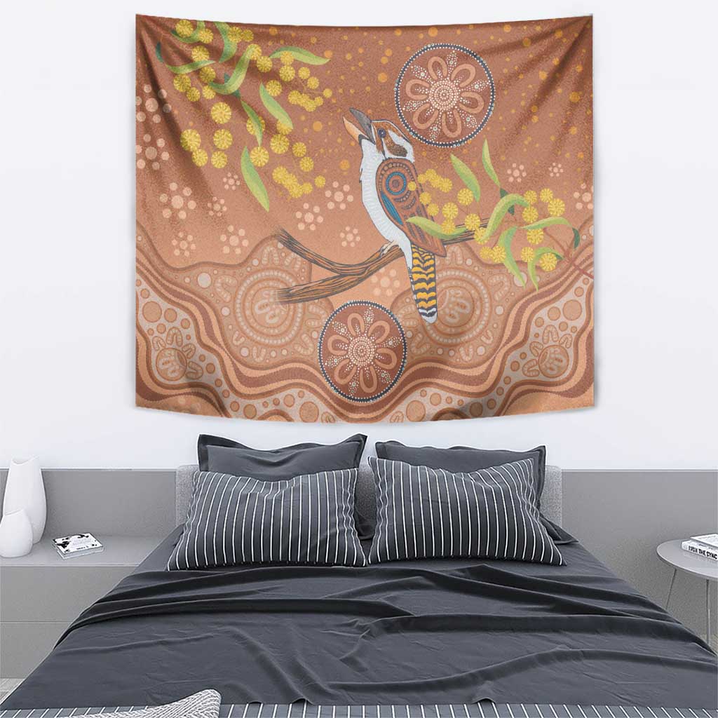 Kookaburra Aboriginal Dot Painting Tapestry