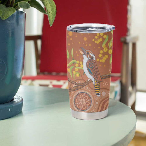 Kookaburra Aboriginal Dot Painting Tumbler Cup