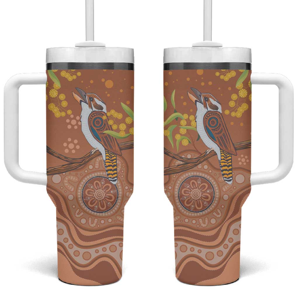 Kookaburra Aboriginal Dot Painting Tumbler With Handle