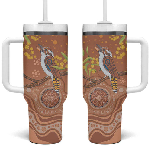 Kookaburra Aboriginal Dot Painting Tumbler With Handle