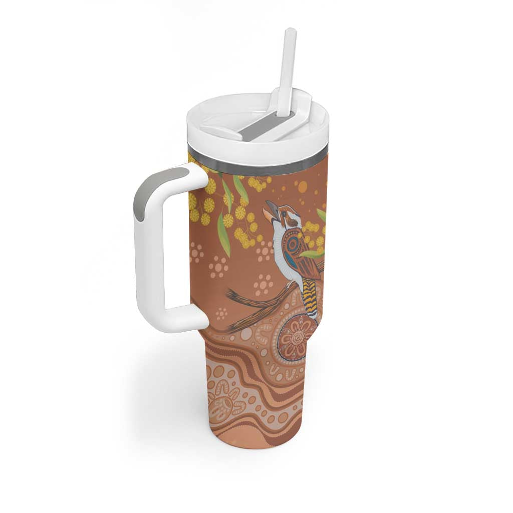 Kookaburra Aboriginal Dot Painting Tumbler With Handle