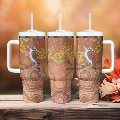 Kookaburra Aboriginal Dot Painting Tumbler With Handle