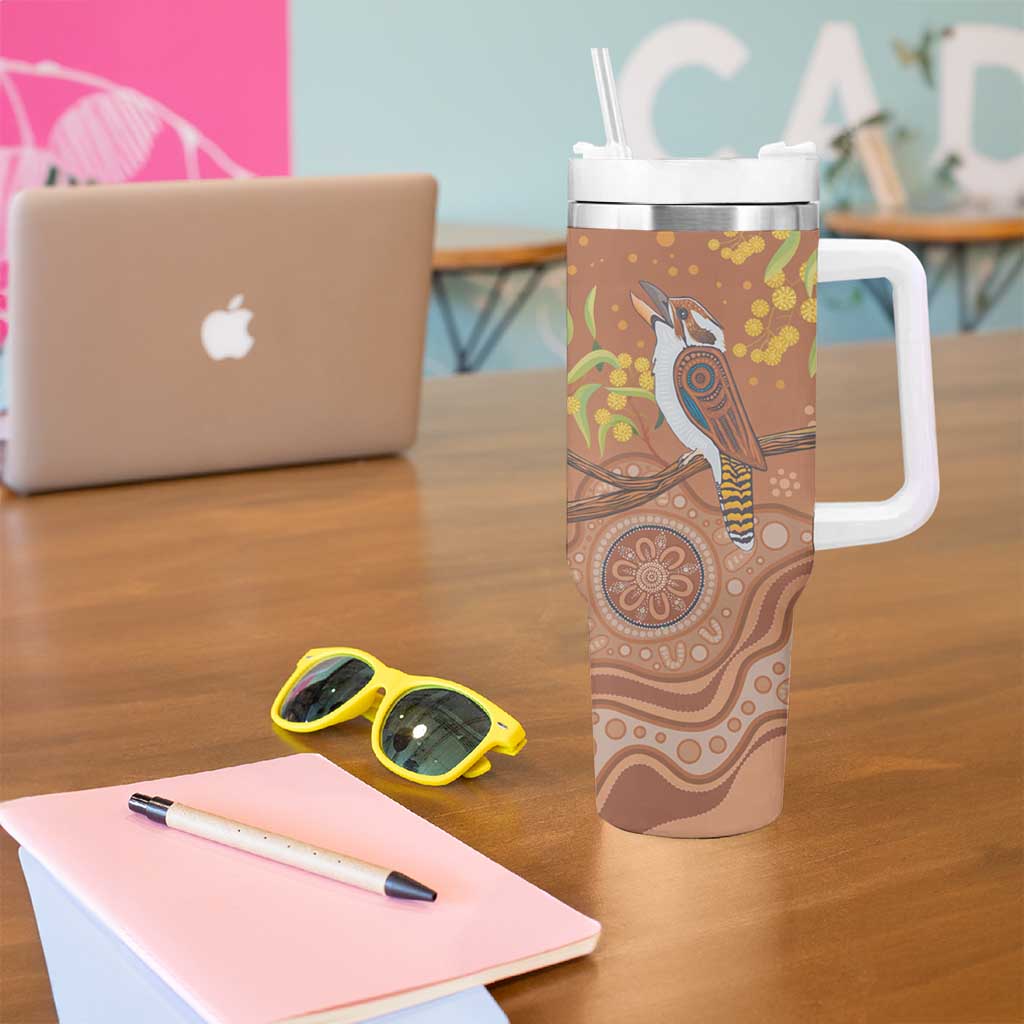 Kookaburra Aboriginal Dot Painting Tumbler With Handle