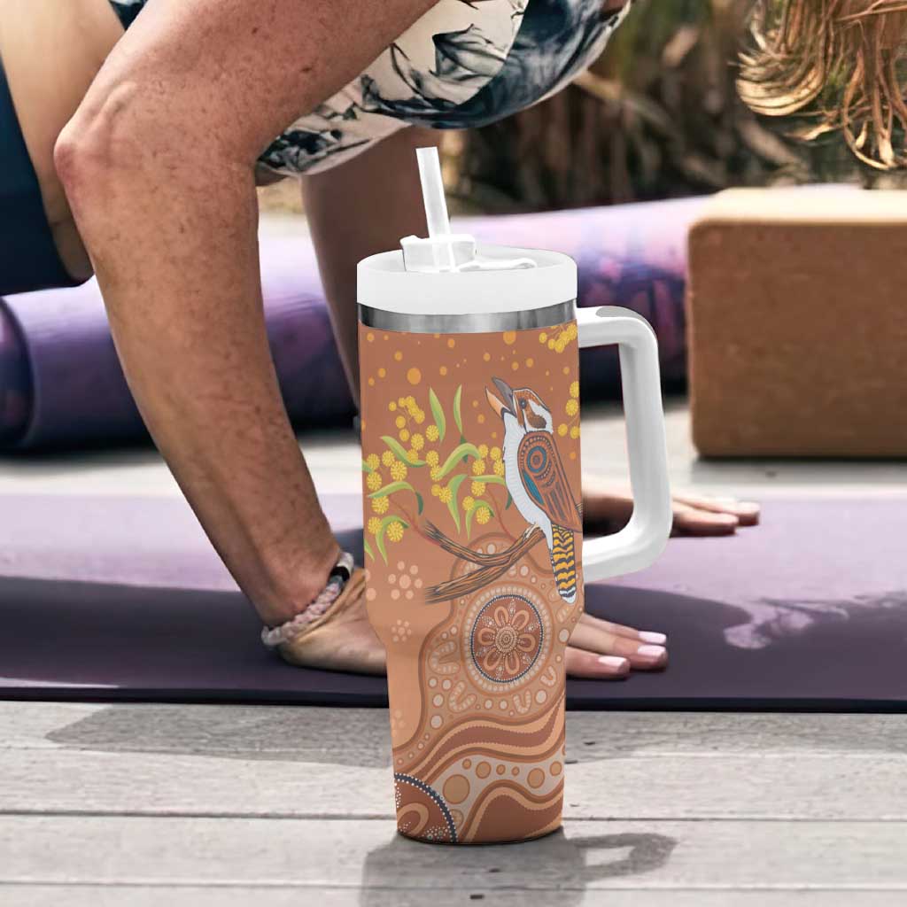 Kookaburra Aboriginal Dot Painting Tumbler With Handle