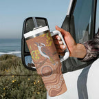 Kookaburra Aboriginal Dot Painting Tumbler With Handle