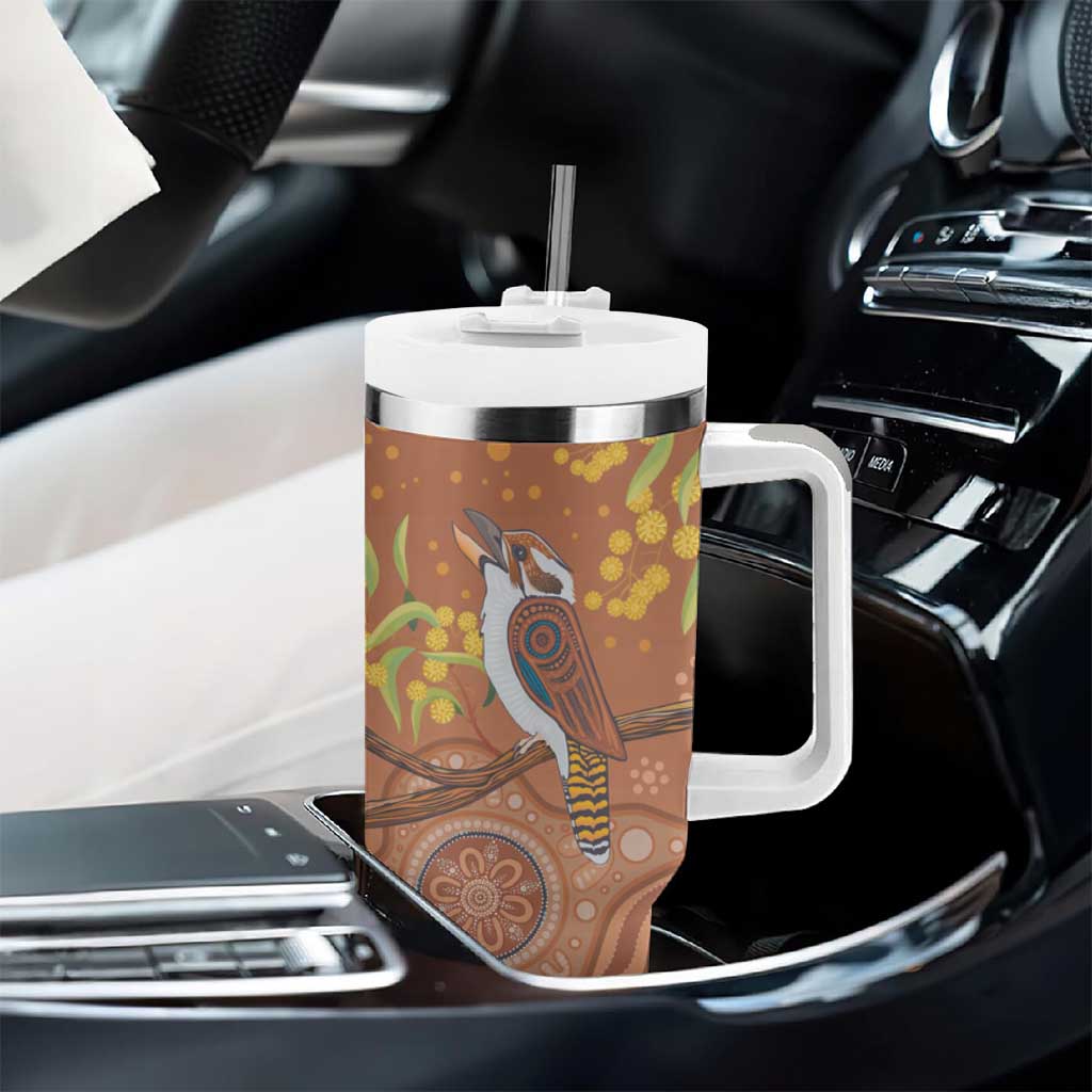 Kookaburra Aboriginal Dot Painting Tumbler With Handle