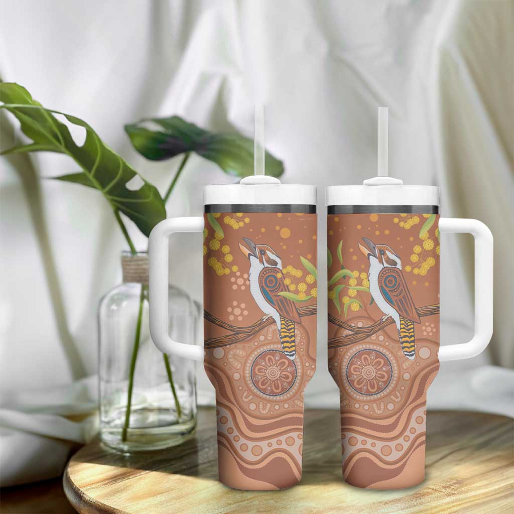 Kookaburra Aboriginal Dot Painting Tumbler With Handle