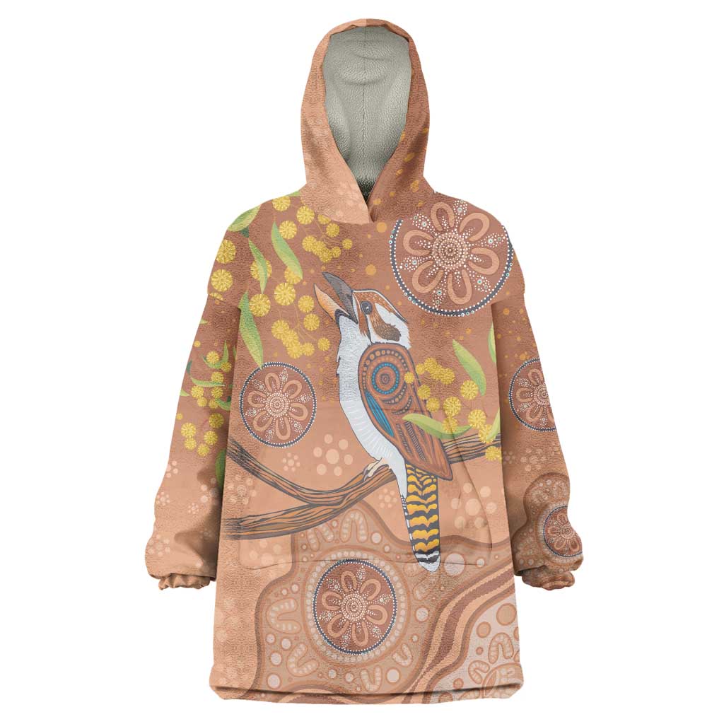 Kookaburra Aboriginal Dot Painting Wearable Blanket Hoodie