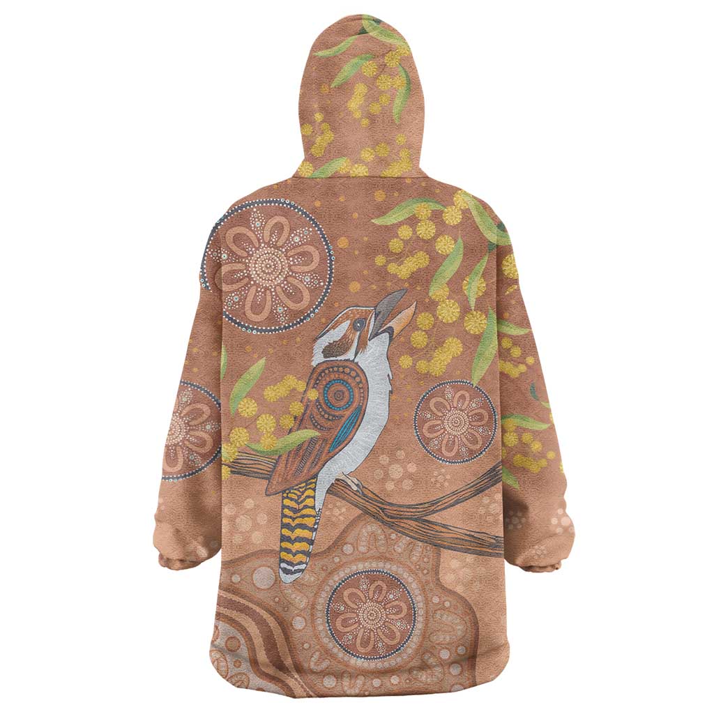 Kookaburra Aboriginal Dot Painting Wearable Blanket Hoodie